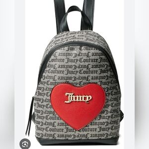 Juicy Couture Logo Mini Backpack with Red Heart Pocket